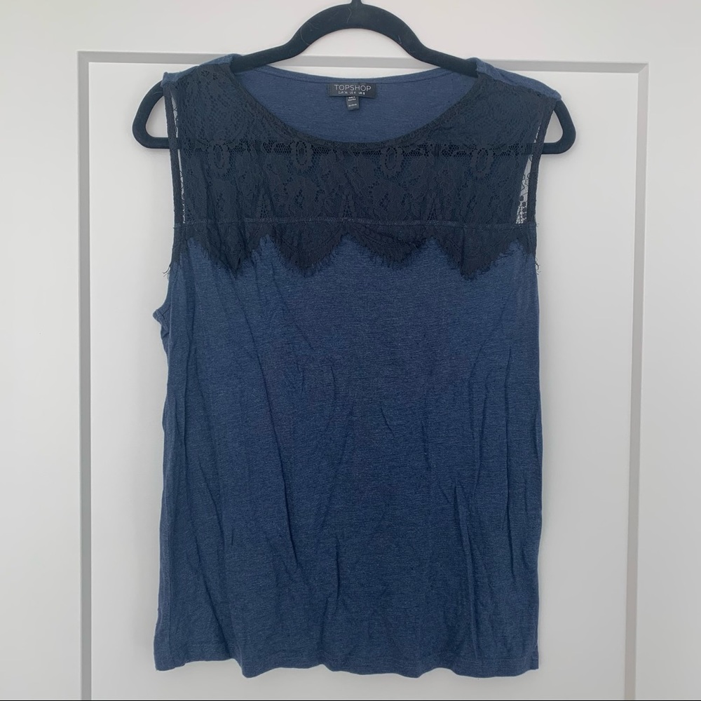 Navy blue and lace top